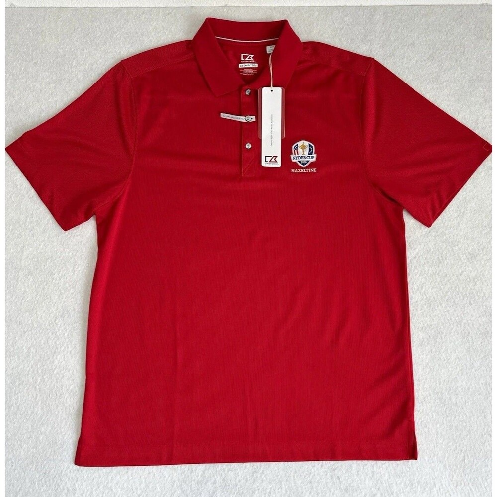 Cutter & Buck 2016 Ryder Cup Hazeltine Golf Polo Red Mens Large NWT
